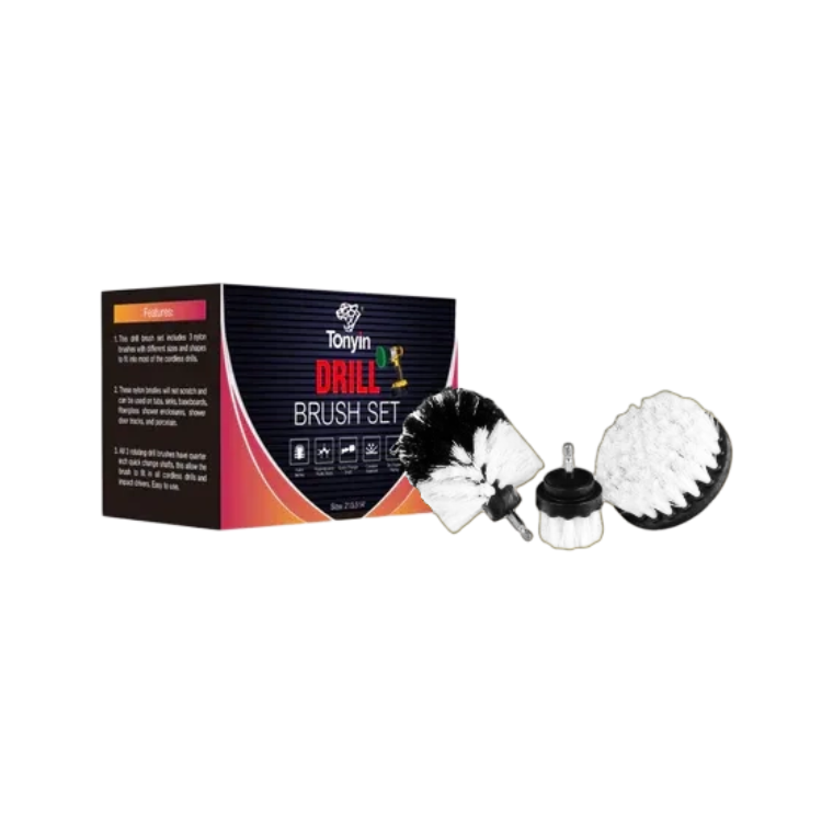 Tonyin Drill Brush Set  3Pcs (TT17) BLACK, WHITE & BLUE