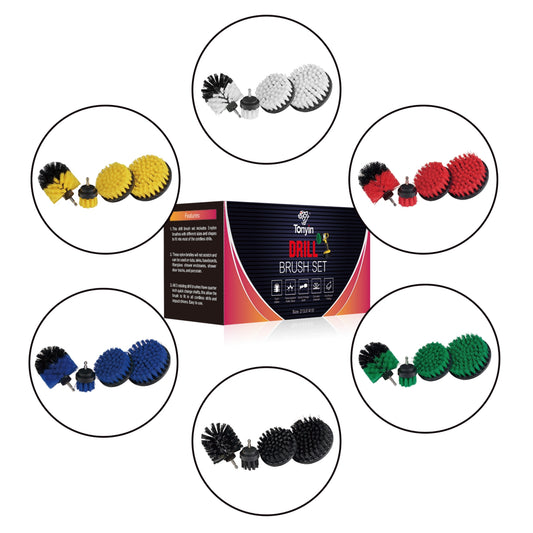 Tonyin Drill Brush Set  3Pcs (TT17D) BLACK or BLUE