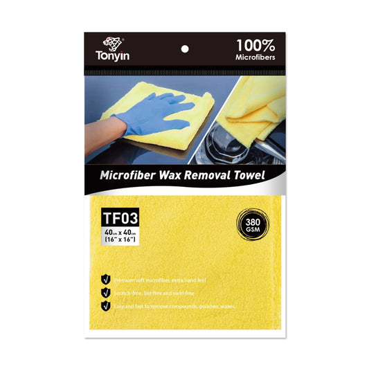 Tonyin Microfiber Wax Removal Towel 380GSM (Laser Cut, Seamless) (TF03)